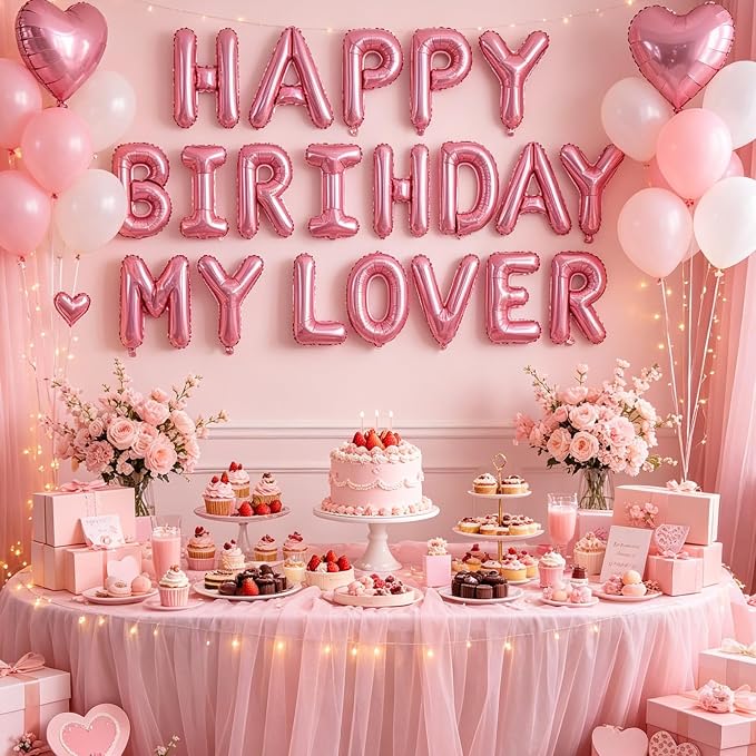 TONIFUL Pink Letter Balloons 26 Pcs 1 Set A-Z Alphabet Banner Kit – 16 Inch - Image 5