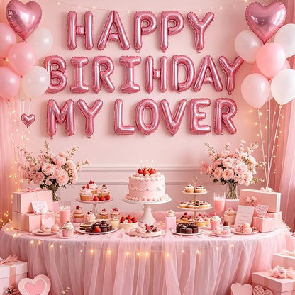 TONIFUL Pink Letter Balloons 26 Pcs 1 Set A-Z Alphabet Banner Kit – 16 Inch - Image 5