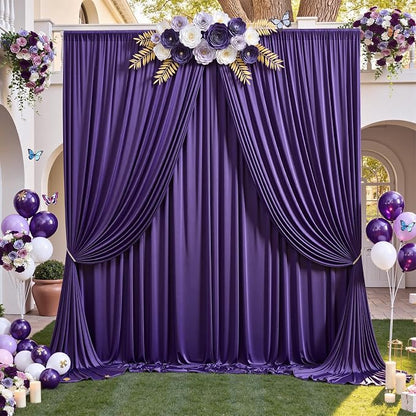 50ft×12ft Deep Purple Backdrop Curtains - Image 7