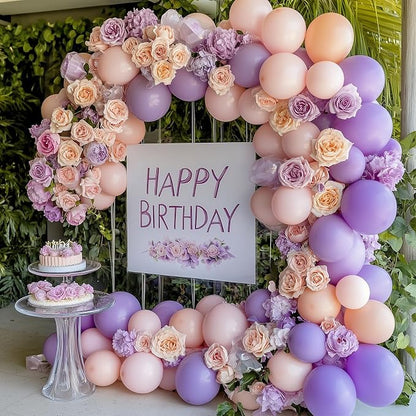 RUBFAC Pastel Purple Different Sizes Light Pruple Balloon Arch Kit 129pcs | - Image 4