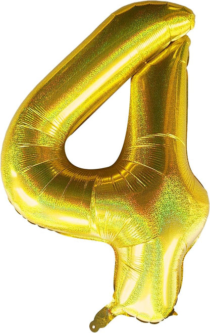 Jonhamwelbor 40 Inch Laser Gold 4 Balloon Number Foil Mylar Giant Balloon by Jonhamwelbor