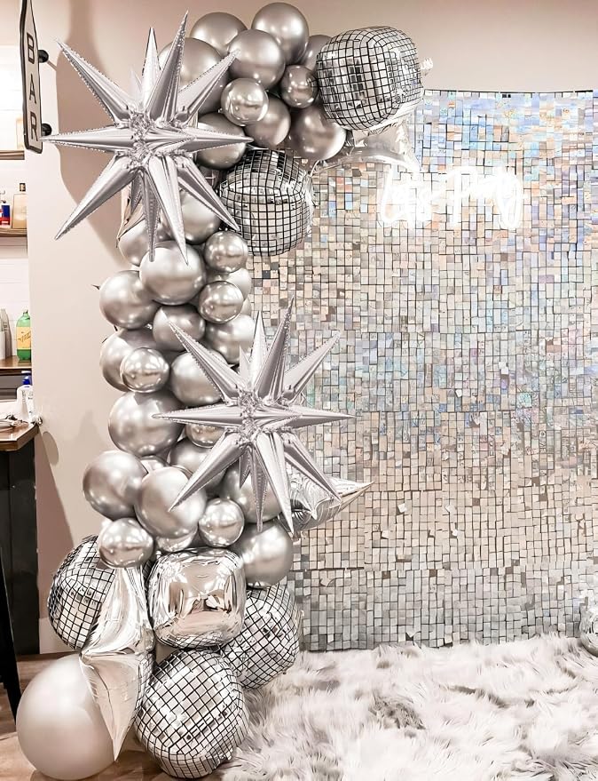 6Pcs 22 Inch Silver Balloons, Disco Ball Balloons - Image 6