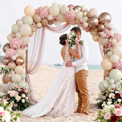Pink White Balloon Arch Kit, Boho Balloon Garland - Image 5