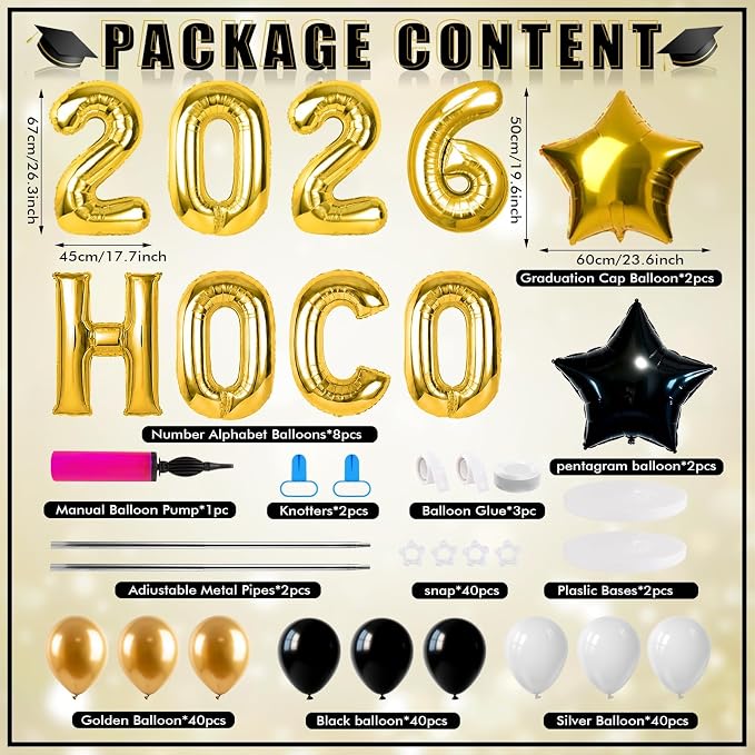 2 Sets Homecoming 2026 Balloon Column Stand Party Decorations Kits - Image 5