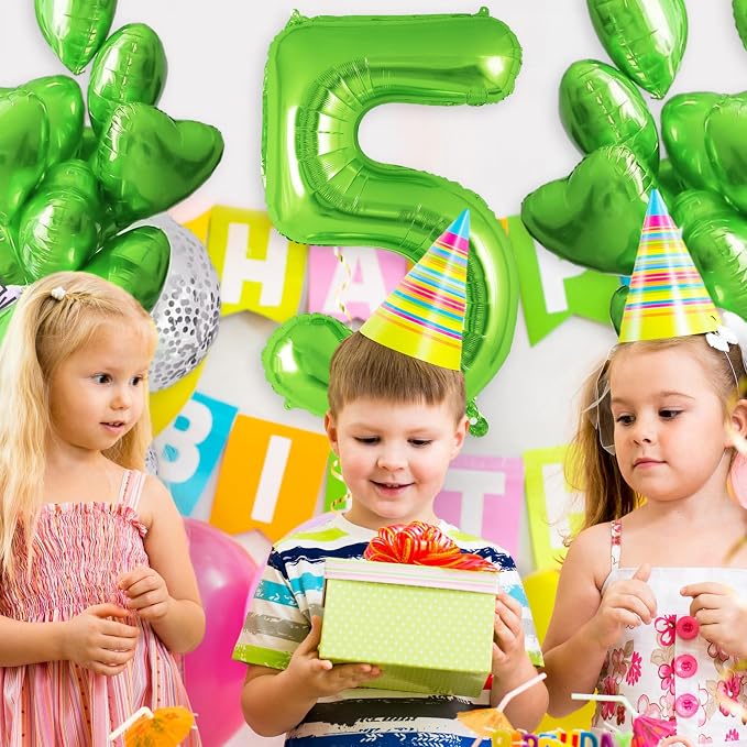 Green Number 5 Balloon 40 Inch, Big Large Foil Helium Number Balloons, Jumbo - Image 3