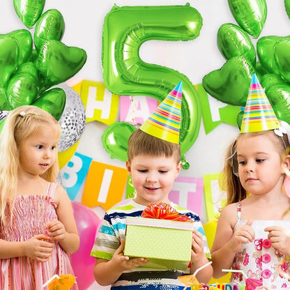 Green Number 5 Balloon 40 Inch, Big Large Foil Helium Number Balloons, Jumbo - Image 3