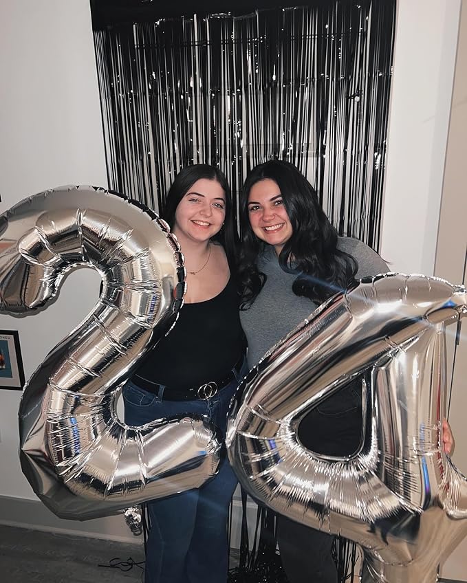 40 Inch Silver Number 4 Balloon Birthday Party Decorations - Image 3