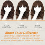 Nnzes Short Wavy Bob Wig with Bangs for Women Shoulder Length Curly Brown Chocolate Synthetic Heat-Resistant Fiber Hair for Daily & Party Use