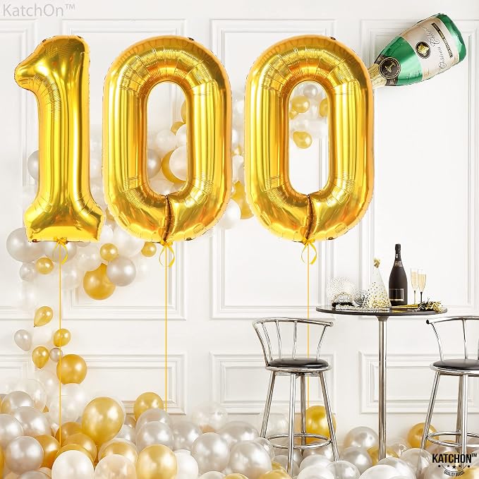 KatchOn Gold 100 Balloon Number 40 Inch | Foil Balloon - Image 8