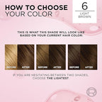 L'Oreal Paris Excellence Crème Permanent Hair Dye, Triple Care Hair Color with Pro-Keratine Complex for 100% Gray Hair Coverage, 6 Light Brown, 1 Kit (Pack of 2)