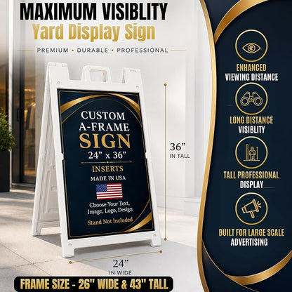 Plastic Sign HolderA-Frame Sidewalk Curb Std by BCB 24x36 | Printed in USA | - Image 3