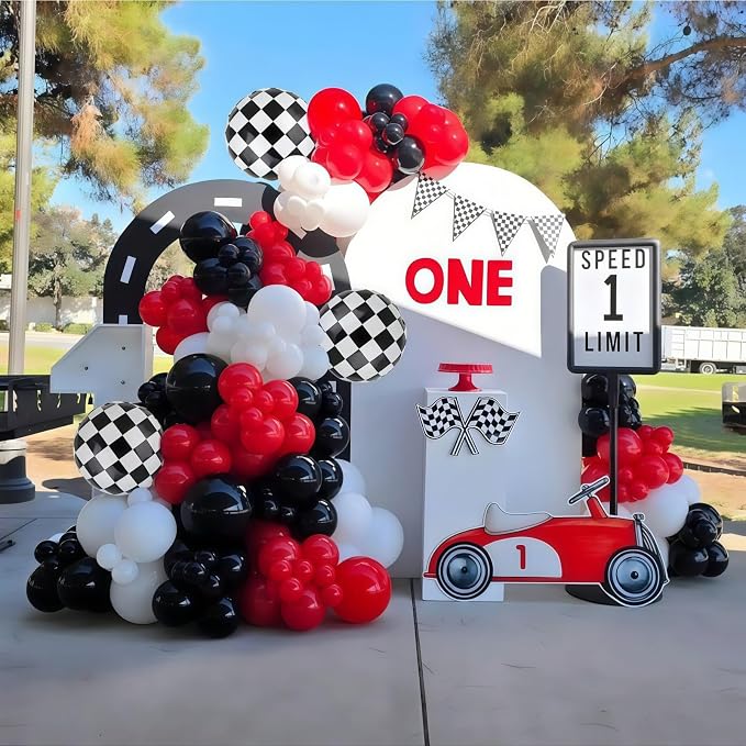 Racing Car Balloons Arch Garland Kit, Wheels Balloon - Image 4