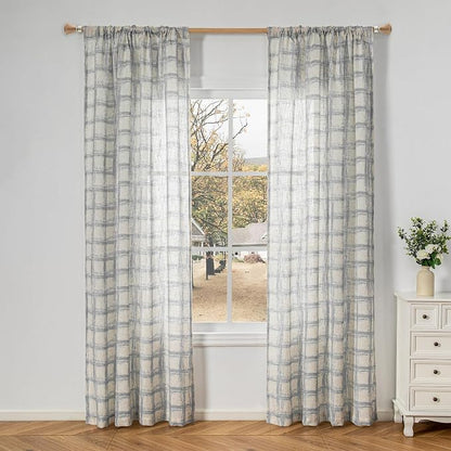 MYSKY HOME Semi Sheer Curtains 84 Inch Length 2 Panels Set by MYSKYHOME