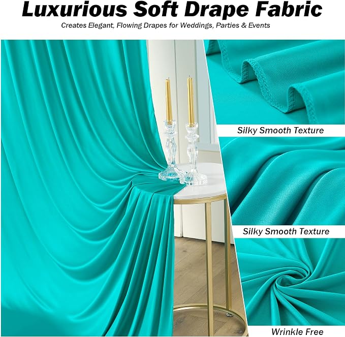 10x12 ft Turquoise Backdrop Curtains - Image 2