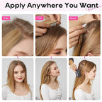 REECHO Clip in Hair Volumizer, 2PCS 6 inch Short Thick Clip in Hairpieces Adding Extra Volume Hair Extensions for Women (Milk Chocolate Brown)