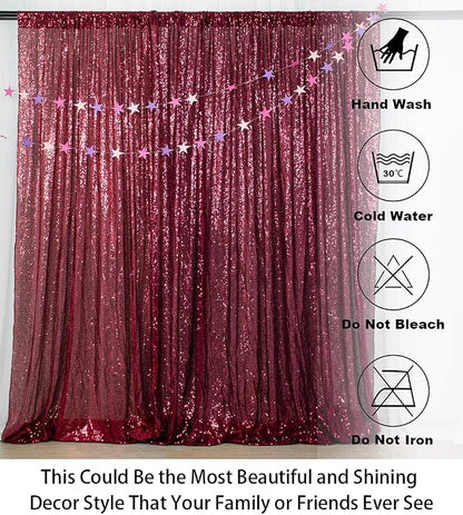 ShinyBeauty Burgundy Sequin Backdrop 5FTx7FT, - Image 5