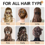 8 Pack French Flat Hair Clips for Women – Large Matte No-Slip Claw Barrettes for Thick & Thin Hair, Strong Hold Styling Accessories (Leopard Black and White)