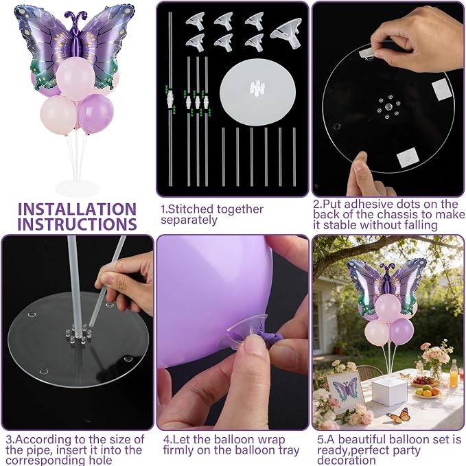 Butterfly Party Balloons Stand Kit 2 Sets - Image 3
