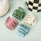 DEEKA Hair Clips Small Claw Clips for Thin Hair 4 Pack Double Row Teeth 1.6" Medium Matte Non-slip Short Hair Accessories for Women and Girls -Green Blue Pink