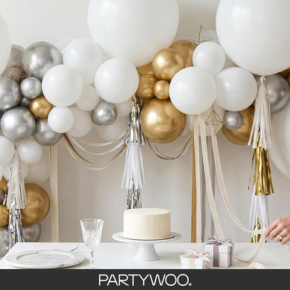 PartyWoo White Balloons 50pcs 12 Inch Latex Helium White Balloons | Wedding - Image 8