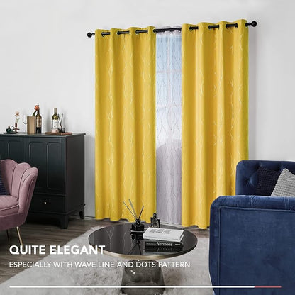 Deconovo Living Room Curtains 63 Inches Long, Thermal Insulated, Room Darkening - Image 6
