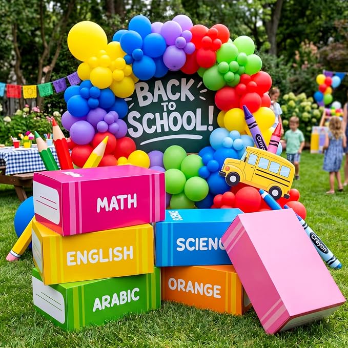 Geyoga 6 Pcs Back to School Decorative Boxes Set 15.8 x 9.8 x 3.9'' Large Book - Image 7