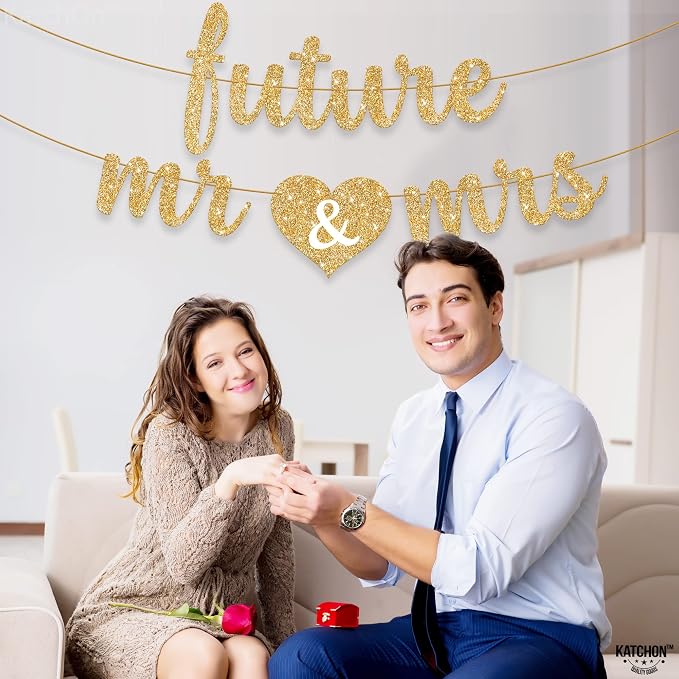 KatchOn Glitter Future Mr & Mrs Banner 10 Ft Bachelorette Party Decorations | - Image 7