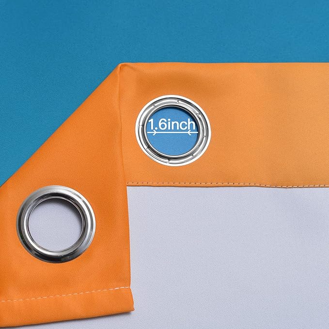 Yakamok Ombre Blue and Orange Curtains - Image 4