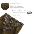 WENNALIFE Clip in Hair Extensions Real Human Hair, 14 Inch 120g 7pcs Ombre Walnut Brown to Ash Brown and Bleach Blonde Clip in Human Hair Remy Clip in Hair Extensions Real Human Hair Double Weft