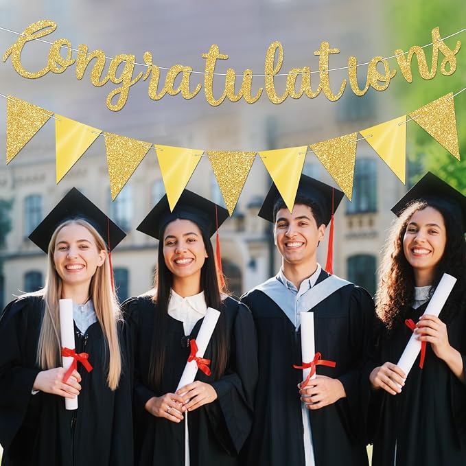 Glitter Gold Congratulations Banner - Image 6
