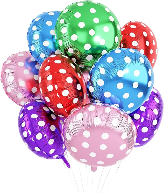 20PCS Mixed Color Round Foil Balloons, 18 Inch Round Shaped Foil Balloon by Paready