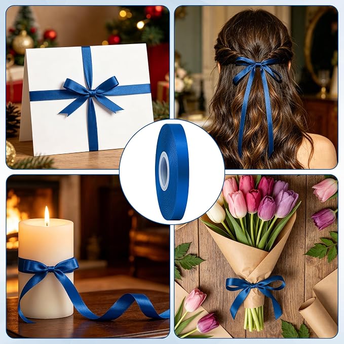 3/8In 30Yards Thin Royal Blue Ribbon - Image 5