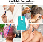 Stretchable Beard Cape, Non-Stick Hair Catcher for Trimming, Waterproof Grooming Apron, Teal Blue Glitter Sparkle Texture