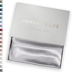 SUNDAYSILKS™ Premium Silk Pillow Cases | 100% Mulberry Silk Pillowcase with Zipper, Real 22 Momme Grade 6A Silk, Standard Queen, King Size [Silver Quartz]