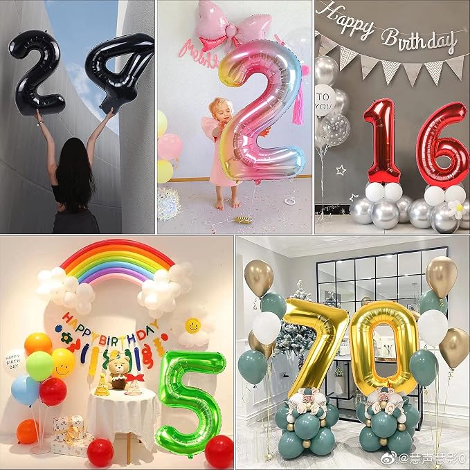 40 inch Number Balloon 0-9 Green Large Number 10 Balloons, Digital Balloons - Image 9