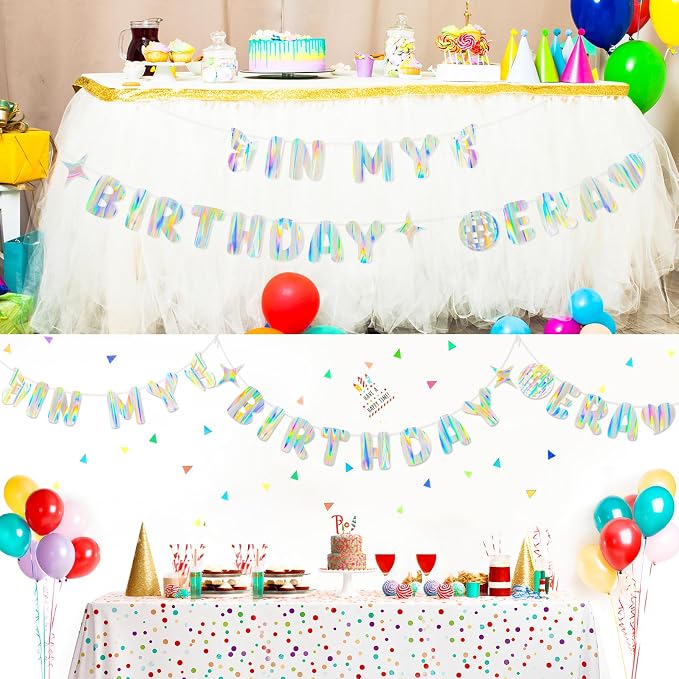 Iridescent In My Birthday Era Banner, Pre-Strung Fun Birthday Decorations - Image 5