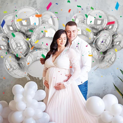 20PCS Silver Round Shaped Balloons, 18 Inch Round Foil Balloon, Giant Round - Image 6