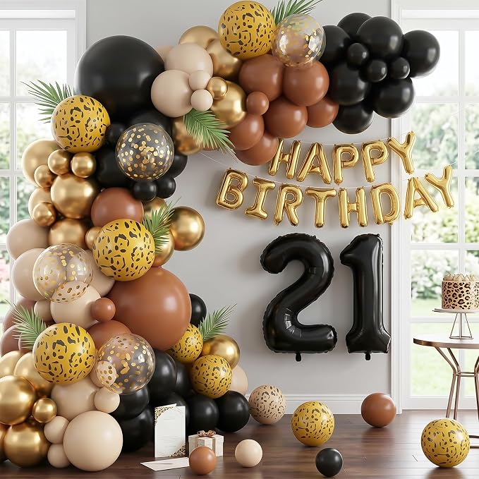 Black Gold Cheetah Print Balloon Arch Kit - Image 4