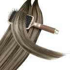 YoungSee Utip Hair Extensions Ombre Dark Brown with Ash Blonde U Tips Hair Extensions Human Hair Ombre 24In 1G/S 50G