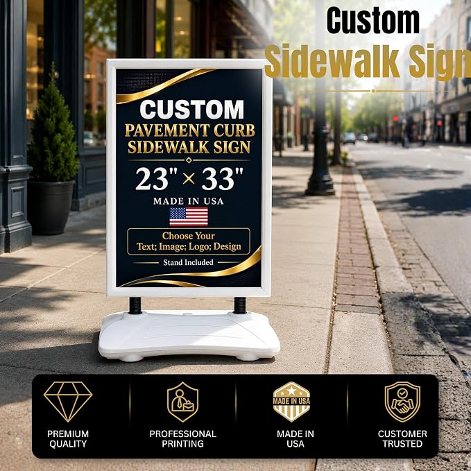 Custom Weighted Sidewalk Sign Display by BCB Print – 23x33 Outdoor Sign Holder - Image 2