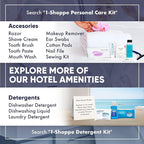 Infuse Pure White Tea and Coconut All-In-Kit Hotel Soaps and Toiletries Bulk Set | 1oz Shampoo & Conditioner, Body Wash, Lotion & 1.25oz Bar Soap | Travel Size 75 Pieces.