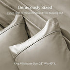 California Design Den King Size Pillowcase Set - 400 Thread Count, 100% Cotton Sateen, Set of 2 Pillow Covers, Soft and Breathable - Taupe