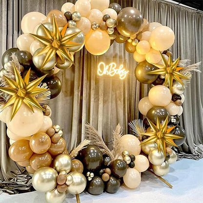 Star Foil Balloons 12 Point Cone Explosion Star Foil Balloons | 60 Pcs Gold - Image 5