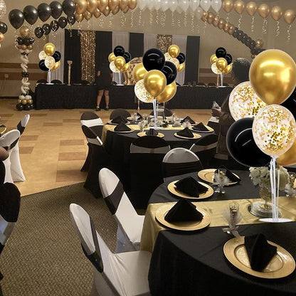 TONIFUL 6 Set Black Gold Balloon Stand Balloon Centerpieces - Image 10
