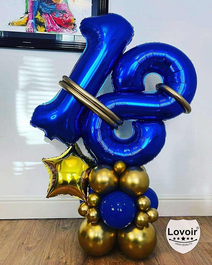 Navy Blue 28 Number Balloons, 40 Inch Giant Number 28 Balloons Foil Mylar - Image 7