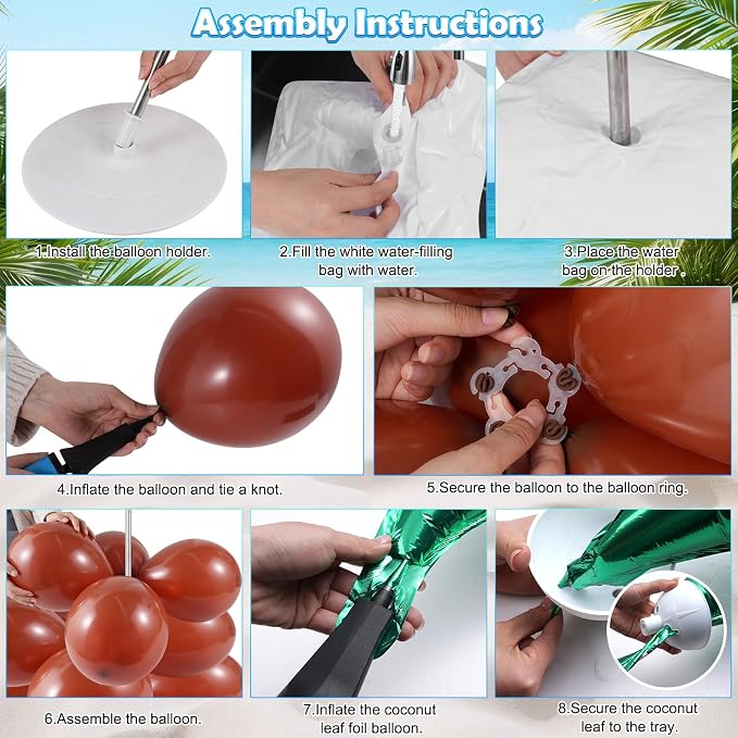 132 Pcs Palm Tree Balloon Column Stand Kit 6.5 Ft - Image 5