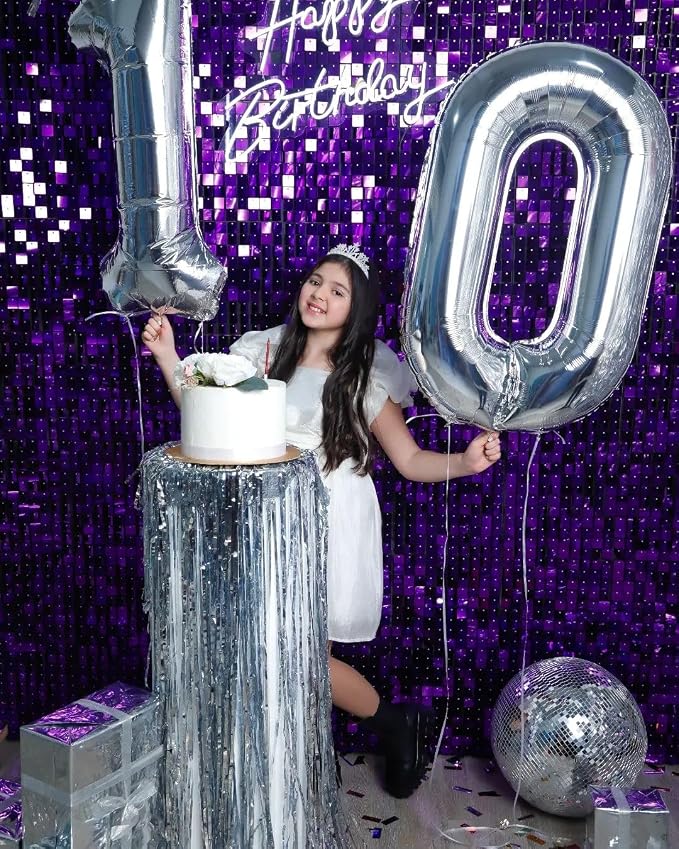Silver Number 0 Balloon 40 Inch, 0th Birthday Party Decorations Men Women | - Image 3