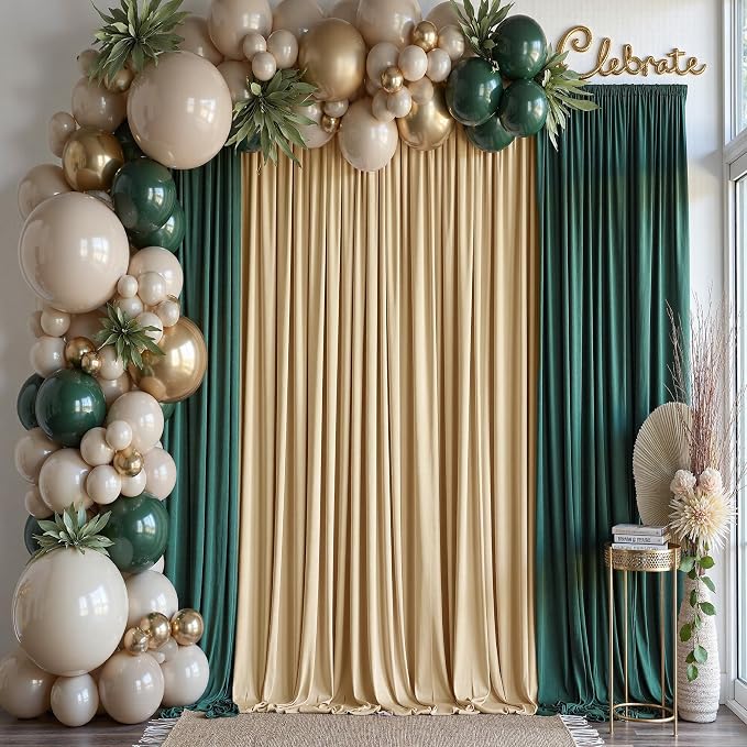 30ft×14ft Long Champagne Backdrop Curtain - Image 9