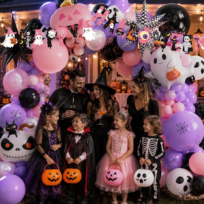 Tesochye 152pcs Halloween Balloon Garland Arch Kit, Happy Halloween Banner | - Image 5