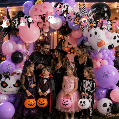 Tesochye 152pcs Halloween Balloon Garland Arch Kit, Happy Halloween Banner | - Image 5
